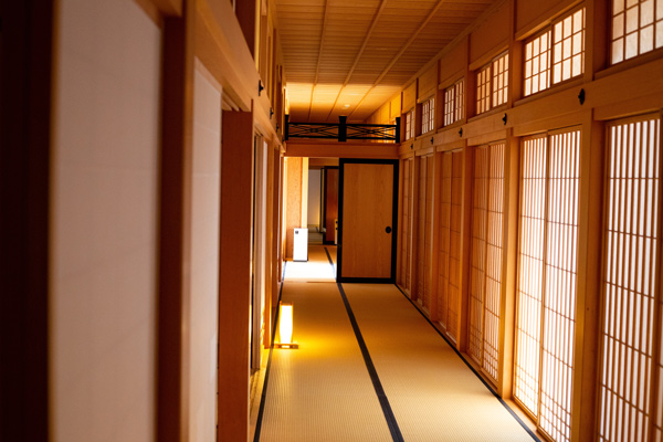 Japanese shoji paper doors letting in the daylight